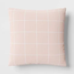 17"x17" Grid Square Outdoor Throw Pillow - Room Essentials™ Pink -Outlet The Casa Gleam Store GUEST 007152ba cc4e 4a4a a5a2 2fc7b96edbc9