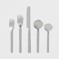 20pc Squared Straight Flatware Set - Room Essentials™ Stainless Steel -Outlet The Casa Gleam Store GUEST 02f34c02 b751 45b4 9379 64fe6beacd70