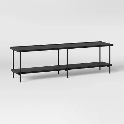 Wood and Metal TV Stand for TVs up to 60" - Room Essentials™ Black 7 Wood and Metal TV Stand for TVs up to 60" - Room Essentials™ Black - Image 5