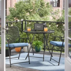 Reversible Diamond Rectangular Loomed Indoor Outdoor Accent Rug - Room Essentials™ Quilt Blue