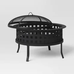 Metal Lattice Wood Burning Round Outdoor Fire Pit Black - Room Essentials™ -Outlet The Casa Gleam Store GUEST 0702e627 e9b2 4a79 b075 10dc882502be