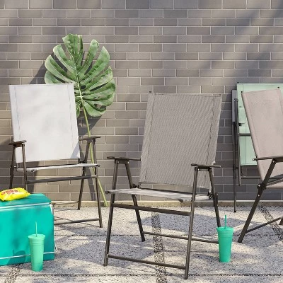 Sling Folding Patio Chair - Tan - Room Essentials™ 3 Sling Folding Patio Chair - Tan - Room Essentials™