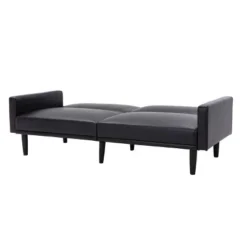 Faux Leather Futon Sofa with Arms Black - Room Essentials™ -Outlet The Casa Gleam Store GUEST 07fa3ab4 90d6 4bd9 93e7 ffff76b6f4e7