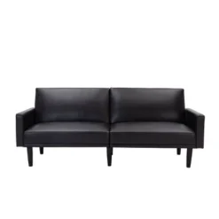 Faux Leather Futon Sofa with Arms Black - Room Essentials™ -Outlet The Casa Gleam Store GUEST 095f658f 5ce1 4340 8445 617be630fe35