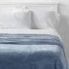 Full/Queen Solid Plush Blanket Blue - Room Essentials™ -Outlet The Casa Gleam Store GUEST 14e0c3d4 017e 4ca7 93f8 555bcb639340