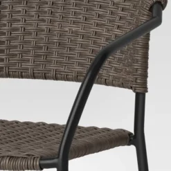 Stack Steel & Wicker Outdoor Patio Chairs, Arm Chairs Black - Room Essentials™ -Outlet The Casa Gleam Store GUEST 170f0bee d878 4886 bad0 51efc8752059