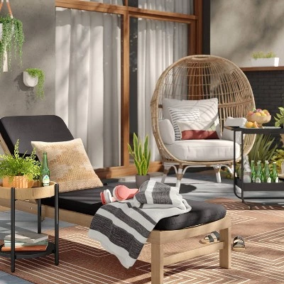 78"x22" Outdoor Chaise Lounge Cushion - Room Essentials™ Tan 3 78"x22" Outdoor Chaise Lounge Cushion - Room Essentials™ Tan