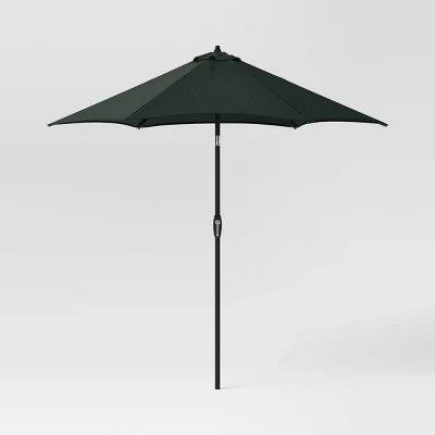 9' Round Outdoor Patio Market Umbrella with Black Pole - Room Essentials™ 11 9' Round Outdoor Patio Market Umbrella with Black Pole - Room Essentials™ - Image 9