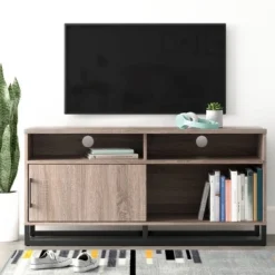 Mixed Material TV Stand for TVs up to 54" Gray - Room Essentials™