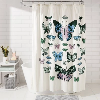 72"x72" Butterfly Microfiber Shower Curtain - Room Essentials™ 3 72"x72" Butterfly Microfiber Shower Curtain - Room Essentials™