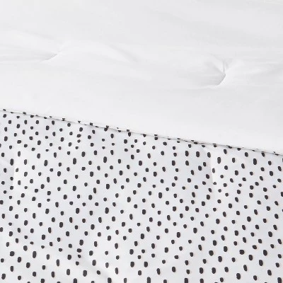Reversible Microfiber Dot Comforter - Room Essentials™ White/black 6 Reversible Microfiber Dot Comforter - Room Essentials™ White/black - Image 4