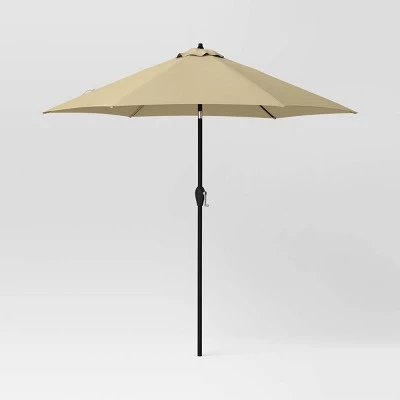 9' Round Outdoor Patio Market Umbrella with Black Pole - Room Essentials™ 15 9' Round Outdoor Patio Market Umbrella with Black Pole - Room Essentials™ - Image 13