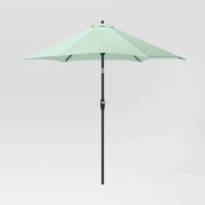 9' Round Outdoor Patio Market Umbrella with Black Pole - Room Essentials™ 12 9' Round Outdoor Patio Market Umbrella with Black Pole - Room Essentials™ - Image 10