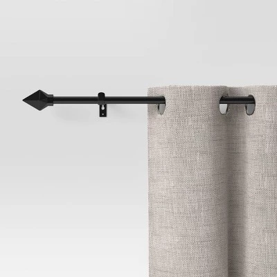 Café Faceted Pyramid Curtain Rod Black - Room Essentials™ 5 Café Faceted Pyramid Curtain Rod Black - Room Essentials™ - Image 3
