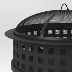 Metal Lattice Wood Burning Round Outdoor Fire Pit Black - Room Essentials™ -Outlet The Casa Gleam Store GUEST 44fb75d3 2e02 4919 a04a e3a36a1eb1af