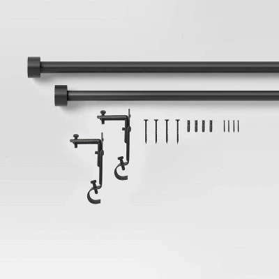 Easy Hang Frame Mount Curtain Rod Set Black - Room Essentials™ 6 Easy Hang Frame Mount Curtain Rod Set Black - Room Essentials™ - Image 4