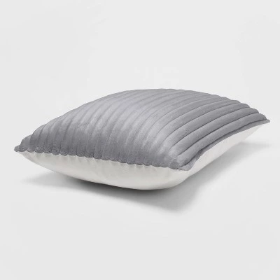Oblong Cut Plush Decorative Throw Pillow - Room Essentials™ Gray 3 Oblong Cut Plush Decorative Throw Pillow - Room Essentials™ Gray