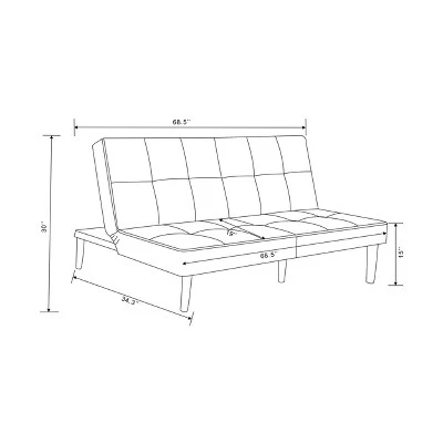 Futon Sofa Black - Room Essentials™ 8 Futon Sofa Black - Room Essentials™ - Image 6