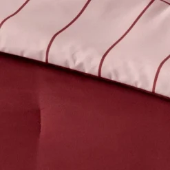 Grid Print Reversible Decorative Comforter Set with Throw - Room Essentials™ Light Pink/maroon -Outlet The Casa Gleam Store GUEST 5551a29d 029d 4d9c 8860 32dcef6aa7ea