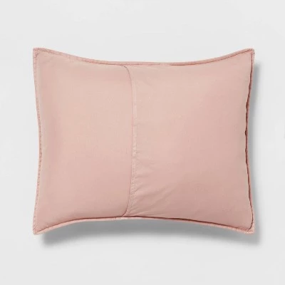 Standard Garment Washed Microfiber Quilt Sham Light Pink - Room Essentials™ 5 Standard Garment Washed Microfiber Quilt Sham Light Pink - Room Essentials™ - Image 3