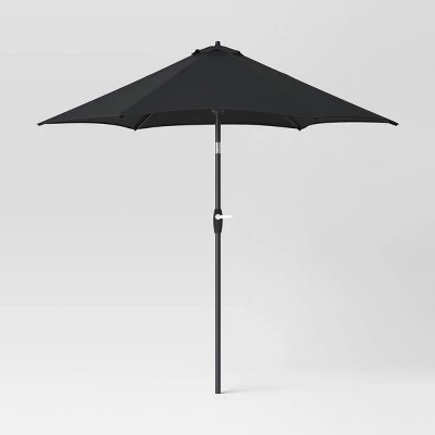 9' Round Outdoor Patio Market Umbrella with Black Pole - Room Essentials™ 9 9' Round Outdoor Patio Market Umbrella with Black Pole - Room Essentials™ - Image 7