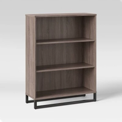 Mixed Material 3 Shelf Bookcase - Room Essentials™ Natural 4 Mixed Material 3 Shelf Bookcase - Room Essentials™ Natural - Image 2