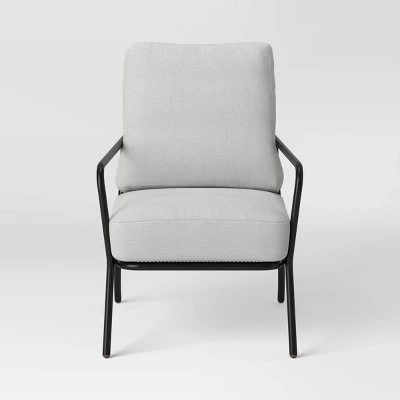 2pc Metal Mesh Outdoor Patio Chairs with Double Cushions, Club Chairs Black - Room Essentials™ 5 2pc Metal Mesh Outdoor Patio Chairs with Double Cushions, Club Chairs Black - Room Essentials™ - Image 3