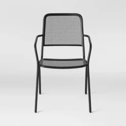 Metal Mesh Outdoor Patio Dining Chair Stacking Chair Black - Room Essentials™ -Outlet The Casa Gleam Store GUEST 68bbef92 e432 4e2e b7c4 69a557857bfe