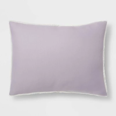 Standard Sherpa Washed Microfiber Comforter Sham - Room Essentials™ Black 9 Standard Sherpa Washed Microfiber Comforter Sham - Room Essentials™ Black - Image 7