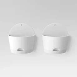 2pc Self-Watering Wall Half-Circle Indoor Outdoor Planter Pots 8"x4.75" - Room Essentials™ White -Outlet The Casa Gleam Store GUEST 6ccedf1e 5915 4e18 89fa 74d3707d056a