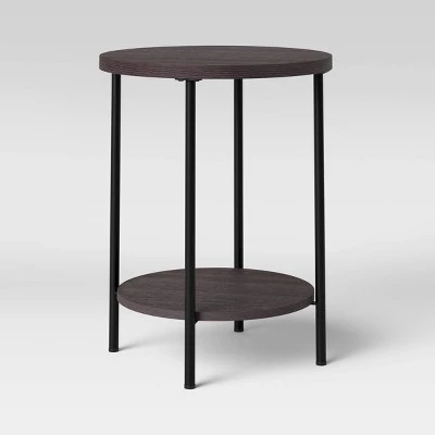 Wood and Metal Round End Table - Room Essentials™ Espresso 7 Wood and Metal Round End Table - Room Essentials™ Espresso - Image 5