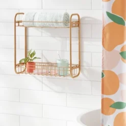 On The Wall 2 Tier Shelving Rack Metallic Gold - Room Essentials™