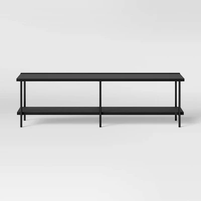 Wood and Metal TV Stand for TVs up to 60" - Room Essentials™ Black 4 Wood and Metal TV Stand for TVs up to 60" - Room Essentials™ Black - Image 2