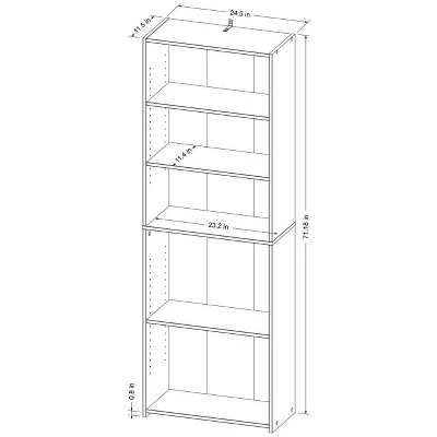 5 Shelf Bookcase - Room Essentials White 5 5 Shelf Bookcase - Room Essentials White - Image 3