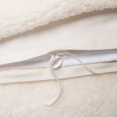 50"x70" Sherpa Weighted Blanket with Removable Cover - Room Essentials™ Gray 3 50"x70" Sherpa Weighted Blanket with Removable Cover - Room Essentials™ Gray