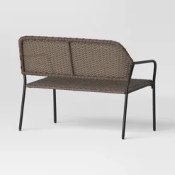 Steel & Wicker Outdoor Patio Garden Bench Light Brown - Room Essentials™ -Outlet The Casa Gleam Store GUEST 8a852f8e a8a3 4938 8da4 0f75f8c6a20c