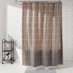 PEVA Bundle Shower Curtain Matte Gray - Room Essentials™