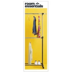 Adjustable Double Rod Garment Rack Black - Room Essentials™ -Outlet The Casa Gleam Store GUEST 9514ad9d 687e 4a17 b7dc e0942920eafc