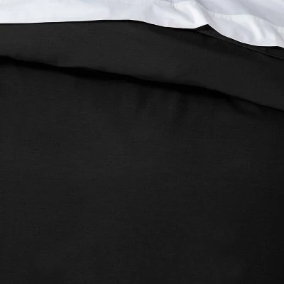 Easy-Care Duvet Cover & Sham Set - Room Essentials™ Black 5 Easy-Care Duvet Cover & Sham Set - Room Essentials™ Black - Image 3
