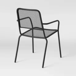 Metal Mesh Outdoor Patio Dining Chair Stacking Chair Black - Room Essentials™ -Outlet The Casa Gleam Store GUEST 9a7e4f81 9150 4f12 a8e3 5077da9f1b35