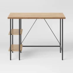 Wood and Metal Desk with Shelves Natural - Room Essentials™ -Outlet The Casa Gleam Store GUEST 9fee8cff 891c 47aa a2ba bd452095777b