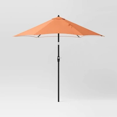 9' Round Outdoor Patio Market Umbrella with Black Pole - Room Essentials™ 14 9' Round Outdoor Patio Market Umbrella with Black Pole - Room Essentials™ - Image 12