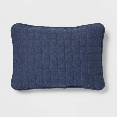 Standard Jersey Quilt Sham - Room Essentials™ Navy 7 Standard Jersey Quilt Sham - Room Essentials™ Navy - Image 5