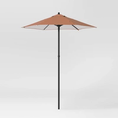 6' Round Outdoor Patio Market Umbrella with Black Pole - Room Essentials™ 9 6' Round Outdoor Patio Market Umbrella with Black Pole - Room Essentials™ - Image 7