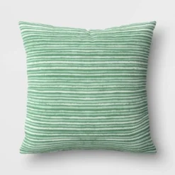 15"x15" Striped Square Outdoor Throw Pillow - Room Essentials™ Green -Outlet The Casa Gleam Store GUEST ab594d7b a535 4e33 b54f d92d8f2c0291