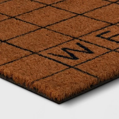 1'4"x2'4" Welcome Grid Rectangular Outdoor Door Mat Black - Room Essentials™ 4 1'4"x2'4" Welcome Grid Rectangular Outdoor Door Mat Black - Room Essentials™ - Image 2