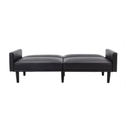 Faux Leather Futon Sofa with Arms Black - Room Essentials™ -Outlet The Casa Gleam Store GUEST ba224cac c288 4be2 8a15 ca6bca81424e