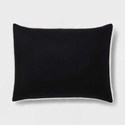 Standard Sherpa Washed Microfiber Comforter Sham - Room Essentials™ Black 8 Standard Sherpa Washed Microfiber Comforter Sham - Room Essentials™ Black - Image 6