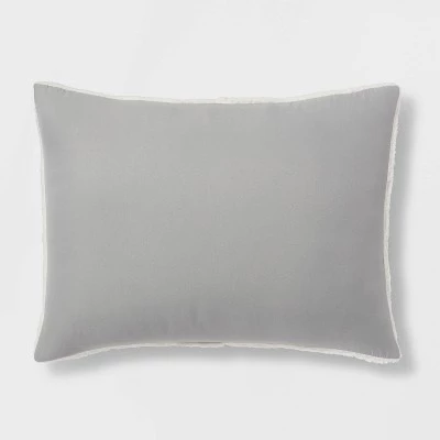 Standard Sherpa Washed Microfiber Comforter Sham - Room Essentials™ Black 11 Standard Sherpa Washed Microfiber Comforter Sham - Room Essentials™ Black - Image 9