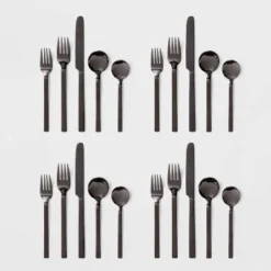 20pc Squared Straight Flatware Set - Room Essentials™ Stainless Steel -Outlet The Casa Gleam Store GUEST cdc593d1 fea7 4807 87eb f9f23eaafe0a
